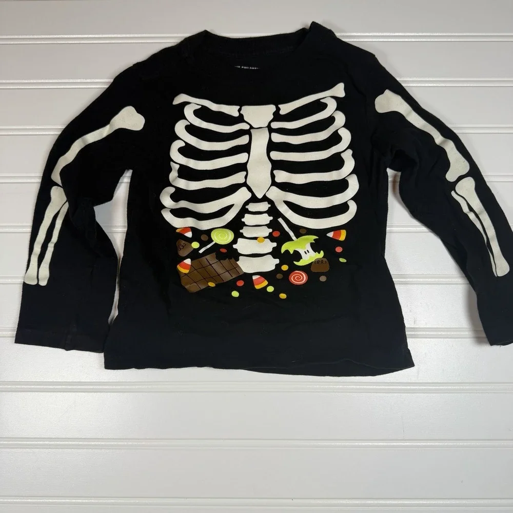 Glow In Thr Dark Skeleton‎ Toddler Set 2T Children's Place Old Navy Black GUC